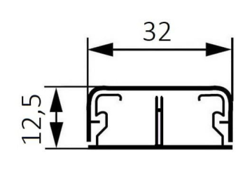 Миниплинтус DLPlus 32x12,5мм. с перегородкой 2,1м (белый) 030014