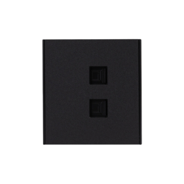 Розетка компьютерная двойная Kranz Strong RJ45+RJ45 кат6 с рамкой (антрацит) KR-78-0725-5
