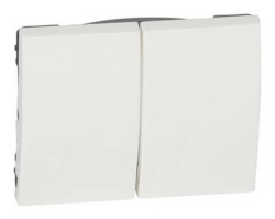 Лицевая панель Galea Life для двухклавишного выключателя и переключателя (белая) 777012