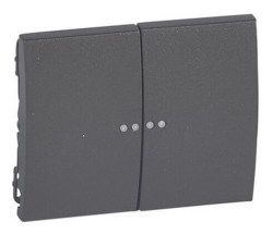 Лицевая панель Galea Life для двухклавишного выключателя и переключателя с подсветкой (темная бронза) 771279
