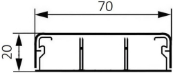 Миниплинтус DLPlus 75x20мм. двумя перегородками 2,1м (белый) 030033