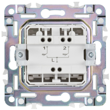 Выключатель жалюзи IEK SKANDY 10А SK-V12S (серебряный) SK-V15-0-10-K23