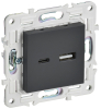 Розетка USB A+C 18Вт IEK SKANDY SK-R13G (графит) SK-U22-018-K53