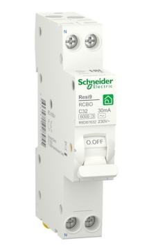 Дифференциальный автомат Schneider Electric RESI9 1P+N 32A 30mA тип AC 6 kA (х-ка C) 18mm R9D87632