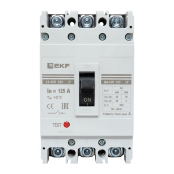 Автоматический выключатель EKF PROxima ВА-99М 100/125А 3P 35кА mccb99-100-125m