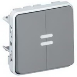 Переключатель с подсветкой двухкл. Plexo IP55 (цвет серый) 069526