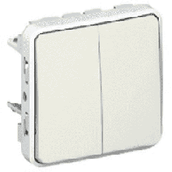 Переключатель двухклавишный Plexo IP55 (цвет белый) 069625