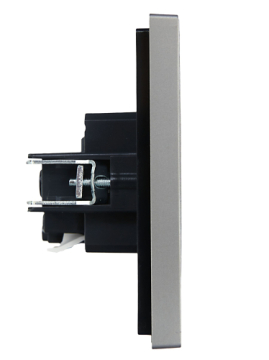 Розетка с заземлением FORTE&PIANO безвинтовые зажимы 16А FP514 (сталь) FP-R11-16-1-K46