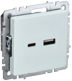 Розетка USB BRITE A+C 18Вт жемчуг РЮ11-1-БрЖ BR-U22-018-K36