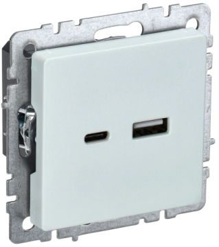 Розетка USB BRITE A+C 18Вт жемчуг РЮ11-1-БрЖ BR-U22-018-K36