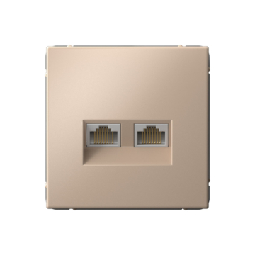 Розетка компьютерная двойная RJ45 ArtGallery кат. 6а (песочный) GAL001288