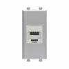 Компьютерная розетка DKC Avanti RJ-45 без шторки кат. 6А экранированная 1 модуль (закаленная сталь) 4404771