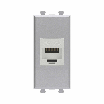 Компьютерная розетка DKC Avanti RJ-45 без шторки кат. 6А экранированная 1 модуль (закаленная сталь) 4404771
