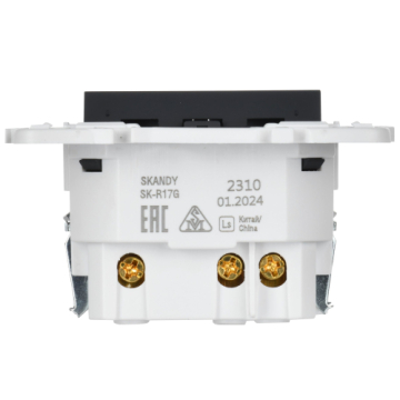 Розетка IEK SKANDY с/з со шторками 16А с USB C 18Вт SK-R17G (графит) SK-R14-16-U14-018-K53