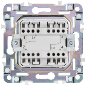 Выключатель проходной 2-клавишный IEK SKANDY 10А SK-V05G (мятный) SK-V22-0-10-K06
