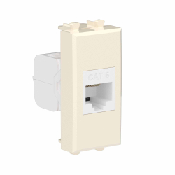 Компьютерная розетка DKC Avanti RJ-45 кат. 6 без шторки 1 модуль (ванильная дымка) 4405691