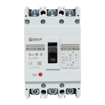 Автоматический выключатель EKF PROxima ВА-99М 100/ 20А 3P 35кА mccb99-100-20m