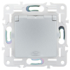 Розетка с крышкой 16А IP44 IEK SKANDY SK-R11S (серебряный) SK-R16-16-44-K23