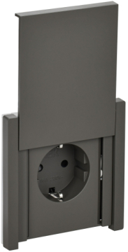 Розетка с крышкой FORTE&PIANO винтовое крепление 16А IP44 FP321 (серый) FP-R16-16-44-K03