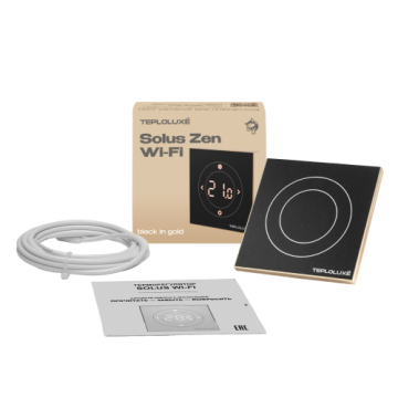 Теплолюкс Терморегулятор электронный Solus Zen Wi-Fi (черный/золото) 100000379600