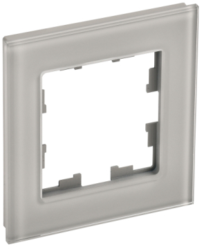 Рамка 1-м BRITE DECOR Дымчатый глянец стекло РУ-1-2-БрД BR-M12-G-K30