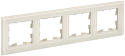 Рамка 4-м BRITE DECOR Ванильный глянец стекло РУ-4-2-БрВа BR-M42-G-K10