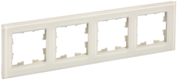 Рамка 4-м BRITE DECOR Ванильный глянец стекло РУ-4-2-БрВа BR-M42-G-K10