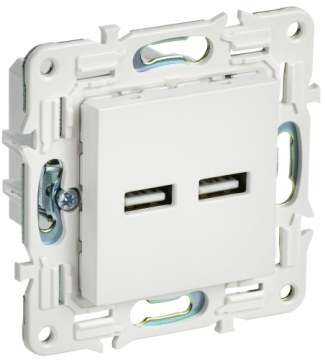 Розетка USB A+A 3,1А IEK SKANDY SK-R15W (арктический белый) SK-U21-D31-K01