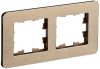 Рамка 2-м скругленная BRITE DECOR Шампань металл РУ-2-1-Бр BR-M22-M-21-K37