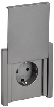 Розетка с крышкой FORTE&PIANO безвинтовые зажимы 16А IP44 FP519 (сталь) FP-R16-16-1-44-K46