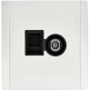 Розетка TV+RJ45 кат.6 FORTE&PIANO FP237M (металл белый) FP-AK20-2-M-K01