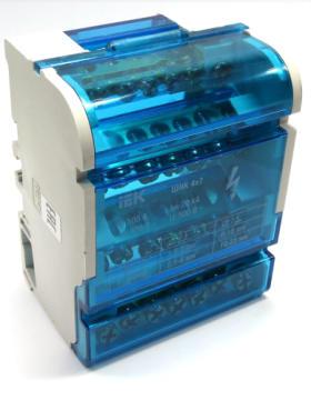 Шины на DIN-рейку в корпусе IEK (кросс-модуль) 3L+PEN 4х7 YND10-4-07-100