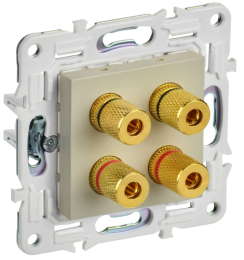 Аудиорозетка IEK SKANDY 4-ая SK-A01B (бежевый) SK-S40-K10