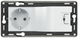 Комбинированная розетка электрическая + USB с накладкой Life/Allure (белая) 753110