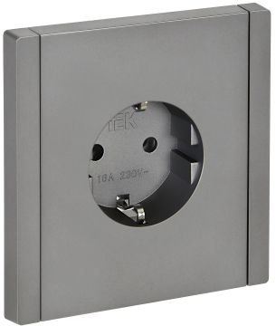 Розетка с заземлением FORTE&PIANO безвинтовые зажимы 16А FP514 (сталь) FP-R11-16-1-K46