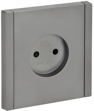 Розетка без заземления со шторками FORTE&PIANO 10А FP517 (сталь) FP-R13-10-K46