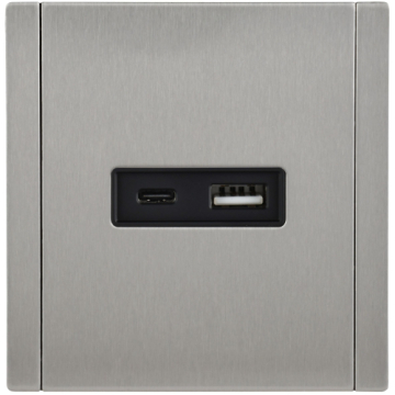 Розетка USB A+C FORTE&PIANO 3,1А  FP750M (металл никель) FP-U22-D31-M-K50