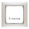 Рамка Valena пятиместная (белый/серебряный штрих) 770495