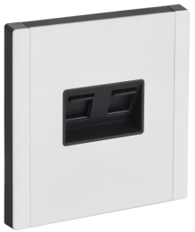 Розетка компьютерная двойная RJ45 FORTE&PIANO кат.6 FP234M (металл белый) FP-K20-2-M-K01