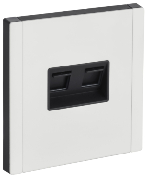 Розетка компьютерная двойная RJ45 FORTE&PIANO кат.6 FP234M (металл белый) FP-K20-2-M-K01