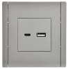 Розетка USB A+C FORTE&PIANO 3,1А FP550 (сталь) FP-U22-D31-K46