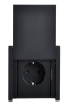 Розетка с крышкой FORTE&PIANO безвинтовые зажимы 16А IP44 FP119 (черный) FP-R16-16-1-44-K02