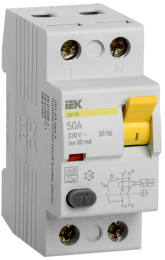 УЗО IEK ВД1-63 2P 50А 30мА 4,5кА тип A MDV11-2-050-030