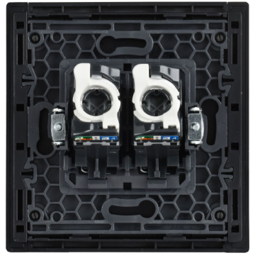 Розетка компьютерная двойная RJ45 FORTE&PIANO кат.5E FP233M (металл белый) FP-K20-1-M-K01
