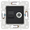 Розетка TV+RJ45 кат.6E IEK SKANDY SK-A15Bl (черный) SK-AK20-2-K02