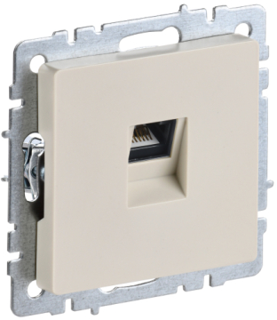 Розетка компьютерная BRITE RJ45 кат.5E бежевый РК10-БрКр BR-K10-1-K10