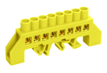IEK Шина PE земля в комб DIN-изол Стойка ШНИ-8х12-8-КС-Ж YNN10-812-8DP-K05