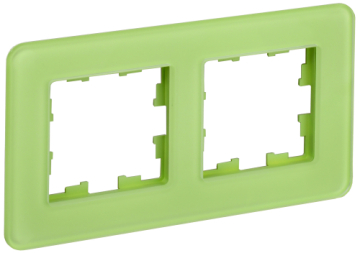 Рамка 2-м скругленная BRITE DECOR Эко грин матовый стекло РУ-2-2-Бр BR-M22-G-41-K06