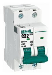 Автоматический выключатель DEKraft ВА-103 2P C32 6кА 12292DEK