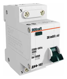 Дифференциальный автомат ДИФ-102 1P+N DEKraft 6A 30mA тип AC 4,5 kA (х-ка C) 16001DEK